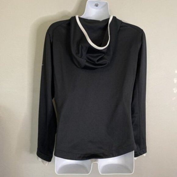 Nike Black Y2K Dri fit Track Jacket Embroidery Logo Coin Pocket Hooded full zip - Picture 6 of 16